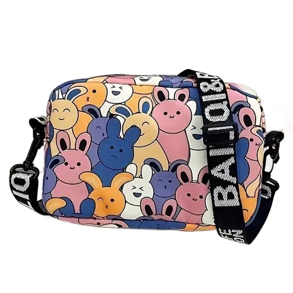 Kawaii Cartoon Bunny Rabbit Crossbody Messenger Bag Handbag Purse Zipper New - Picture 3 of 8